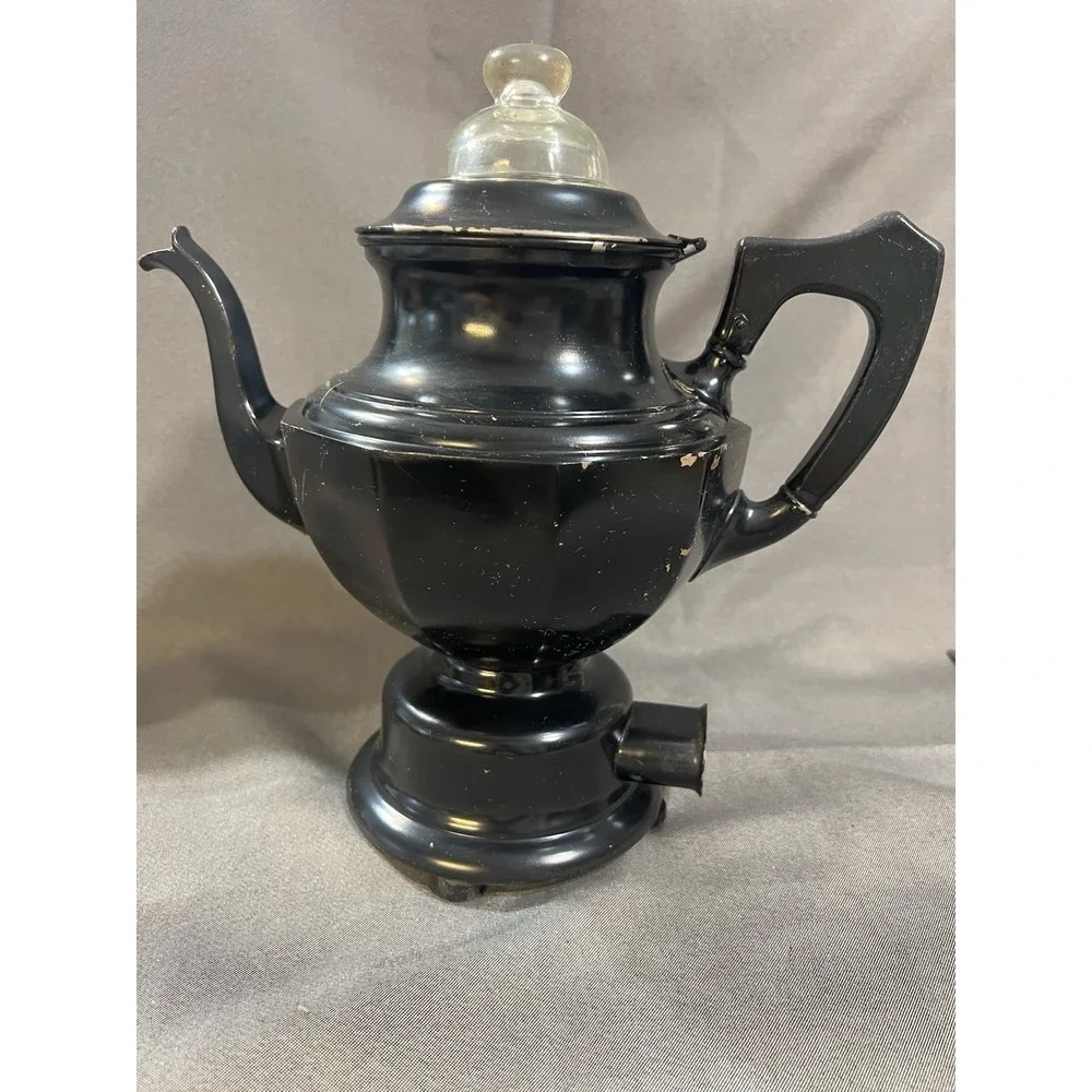 VTG SAMOVAR POT BEAUTIFUL SCENE ‎ DECOR NO PLUG (2519)